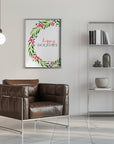 Poster - Happy holidays watercolor wreath