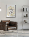 Plakat - Making spirits bright with gold flowers