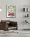 Plakat - Floral wreath deck the halls