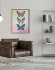 Poster - Colorful floral butterflies I