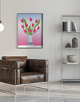 Poster - Tulips in the rainbow vase