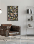 Poster - Ragni moody flowers in gold