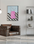 Plakat - Checkerboard Vase Pink