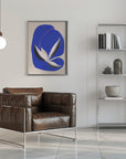 Poster - Liquid cobalt blue abstraction 02