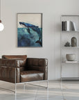 Plakat - Animal Watercolor Art Sea Life Whale