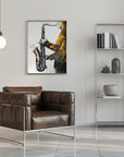 Poster - Black and Gold Music Art Saxophone2