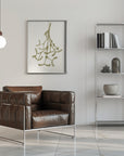 Plakat - Mistletoe ink sketch (olive green)