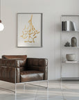 Plakat - Mistletoe ink sketch (gold)