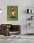 Plakat - Red Shirt Soccer Player