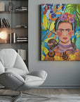 Canvas - Frida and her parrots - Admen.dk