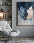 Canvas - Abstract Leaves in Blues 1 - Admen.dk