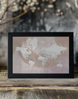 Plakat - Detailed world map with cities Qawi