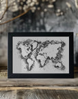 Poster - Gray strokes world map