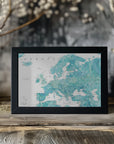 Plakat - Aquamarine detailed map of Europe