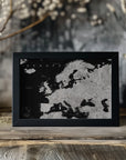Plakat - Black and grey detailed map of Europe