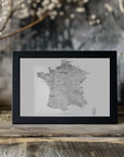 Poster - Gray map of France