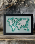 Poster - Teal strokes world map