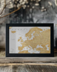 Poster - Golden detailed map of Europe