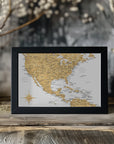 Plakat - Golden map of USA and Mexico