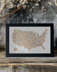 Poster - Taupe watercolor US map