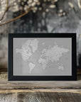 Plakat - Hart world map in Spanish