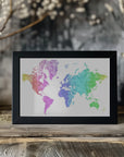 Plakat - Jude watercolor world map