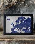 Plakat - Navy blue detailed map of Europe
