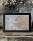 Poster - Neutral detailed map of Europe