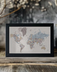 Plakat - Mahler highly detailed world map with cities