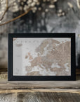 Plakat - Taupe detailed map of Europe