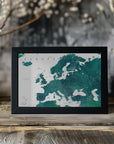Plakat - Teal detailed map of Europe