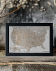 Poster - Highly detailed map of the United States Abey