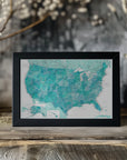 Poster - Highly detailed map of the United States, Caribbean waters