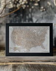 Poster - Highly detailed map of the United States, Calista
