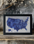 Poster - Highly detailed map of the United States, Gulzar