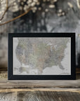 Poster - Highly detailed map of the United States, Habiki