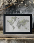 Poster - Detailed world map with cities, Hollace