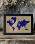 Plakat - Rustic world map with cities, Korinne