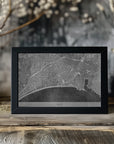 Plakat - Gray vintage map of Nice downtown France