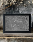 Poster - Gray vintage map of Montpellier downtown France