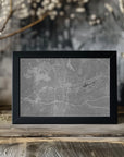 Poster - Map of Winston Salem (NC, USA) in gray vintage style