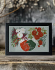 Poster - Floral mittens Happy holidays in mint