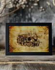 Poster - Train Sepia Illustration 14