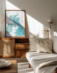 Poster - Aquamarine watercolor map of the United Kingdom