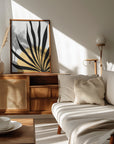 Poster - Tropical sun and palm leaf