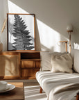 Plakat - Gray fern leaf