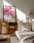 Plakat - Pacey pink watercolor bouquet