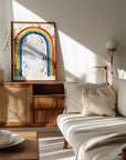 Poster - Rainbow watercolor with splatters