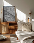 Poster - Gray vintage map of Grenoble France