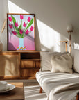 Poster - Tulips in the rainbow vase